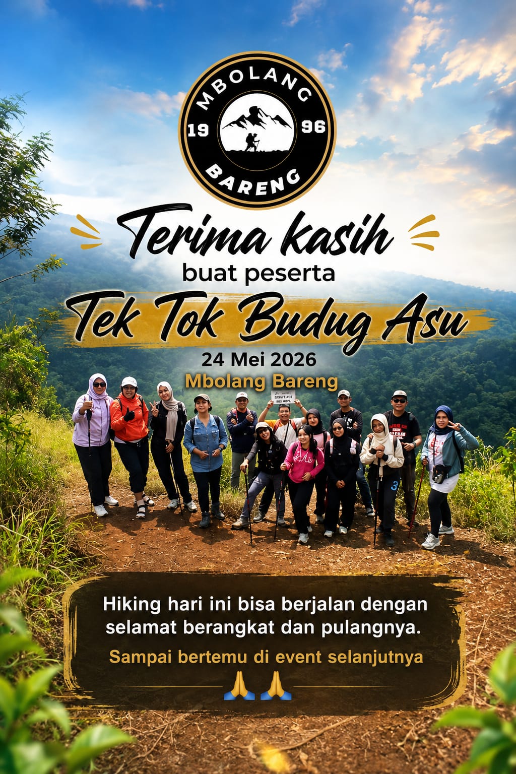 MBOLANG BARENG 1996 GELAR PENDAKIAN “TEK TOK BUDUG ASU”