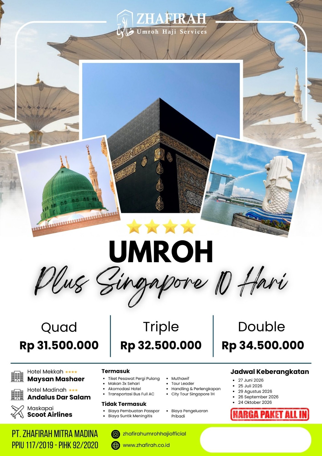 Umroh plus Singapore ( 10D )